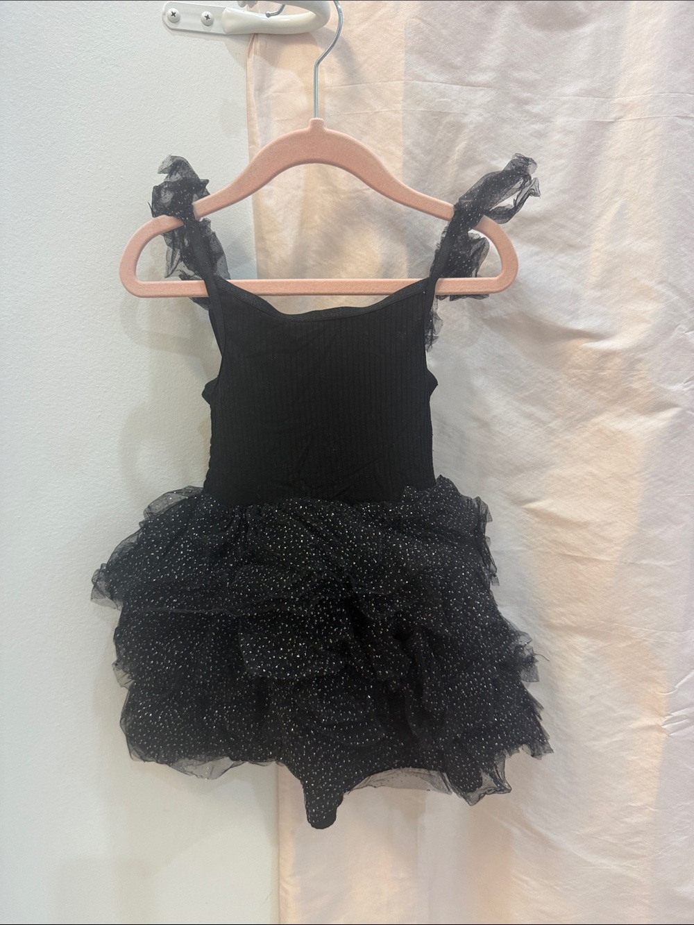 Posh Peanut Black Sparkle Tulle Ruffle Dance Dress
